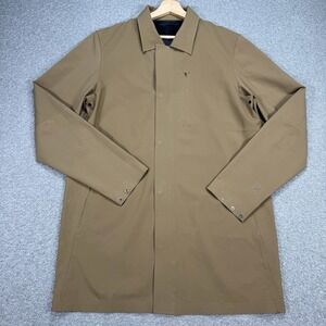 Lululemon Drivers Trench Coat Men's Large Brown Water Repellant Overcoat Outdoor